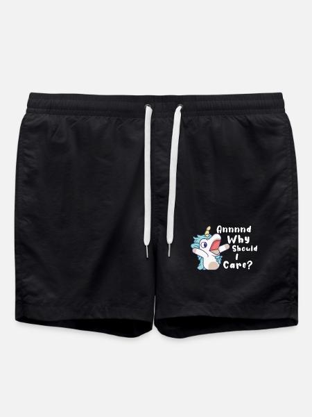 Unicorn Why Should I Care - Swim Trunks - black