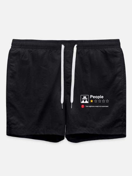 People 1 Star Review Funny Sarcasm - Swim Trunks - black