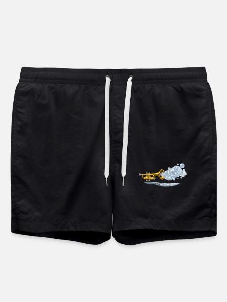 Aqua Brass Burst - Swim Trunks - black