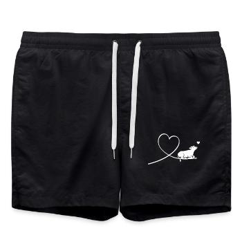 Silhouette de vache au cœur Végane Bien-être animal - Short de bain - noir - Devant - AI Model Male 185 light (185cm)