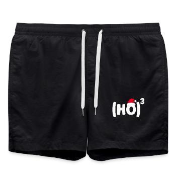 Weihnachtsmann  - Badeshorts - Schwarz - Vorne - AI Model Male 185 light (185cm)