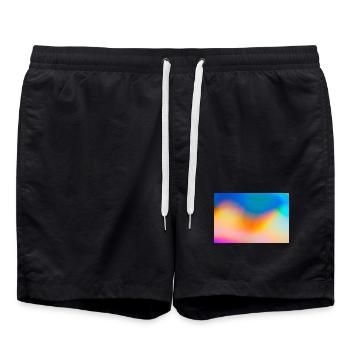 Décor de dégradé des vagues de couleur - Short de bain - noir - Devant - AI Model Male 185 light (185cm)