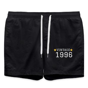 VINTAGE_1996_texte_blanc_etoiles_jaunes_sans_ - Short de bain - noir - Devant - AI Model Male 185 light (185cm)
