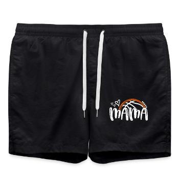 Mama Hoop Herz - Badeshorts - Schwarz - Vorne - AI Model Male 185 light (185cm)