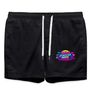 Années 80 Éternellement Néon Rétro - Short de bain - noir - Devant - AI Model Male 185 light (185cm)