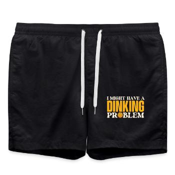 Dinking Problem Pickleball-Spieler - Badeshorts - Schwarz - Vorne - AI Model Male 185 light (185cm)