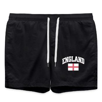 England Football Lover Retro Sports Design - Swim Trunks - black - Front - AI Model Male 185 light (185cm)