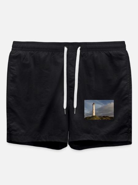 Lighthouse Lingvig Fyr Ringkøbing Denmark - Swim Trunks - black