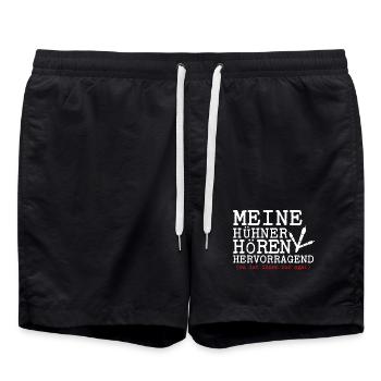Hühnerflüsterer Huhn Hühnerhalter Hühner - Badeshorts - Schwarz - Vorne - AI Model Male 185 light (185cm)