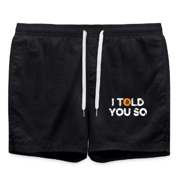 Bitcoin Je te l’avais dit Hodl Crypto Bitcoin BTC - Short de bain - noir - Devant - AI Model Male 185 light (185cm)