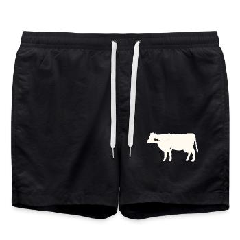 Vache - Vintage - Short de bain - noir - Devant - AI Model Male 185 light (185cm)
