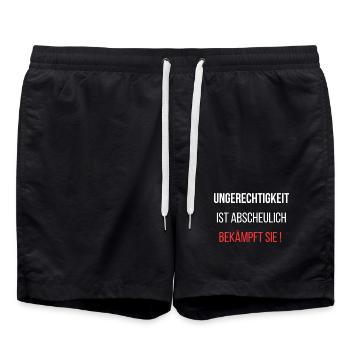 Gegen Ungerechtigkeit: Steht auf! - Badeshorts - Schwarz - Vorne - AI Model Male 185 light (185cm)