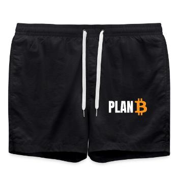 Plan Bitcoin - Badeshorts - Schwarz - Vorne - AI Model Male 185 light (185cm)