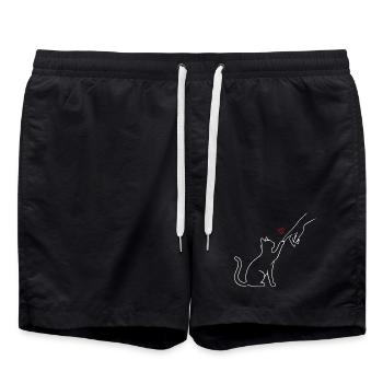 Équipe Cat Paw Cat Mom Heart Drôle - Short de bain - noir - Devant - AI Model Male 185 light (185cm)