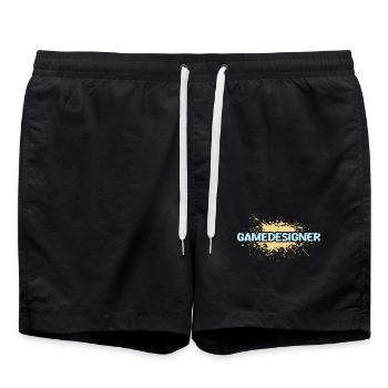 Beruf Gamedesigner - Badeshorts - Schwarz - Vorne - AI Model Male 185 light (185cm)