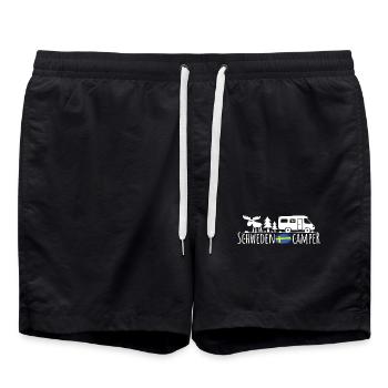 Schweden Camper Silhouette - Badeshorts - Schwarz - Vorne - AI Model Male 185 light (185cm)