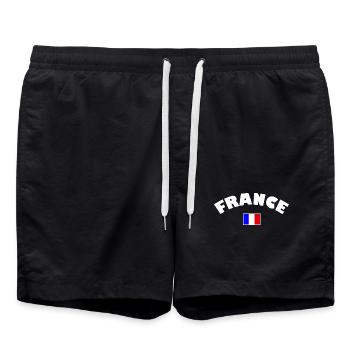 France drapeau français - Short de bain - noir - Devant - AI Model Male 185 light (185cm)