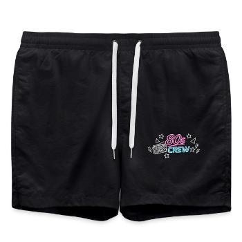 Crew Néon Rétro des années 80 - Short de bain - noir - Devant - AI Model Male 185 light (185cm)