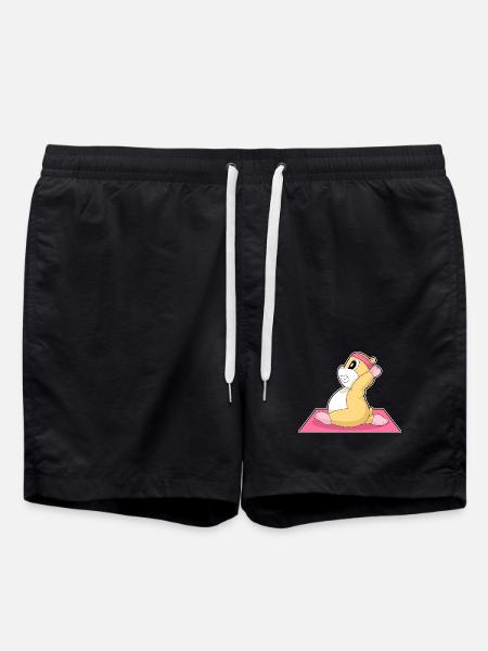 Hamster Yoga Fitness Gymnastik - Badeshorts - Schwarz