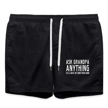 Ask Grandpa Anything Graphic - Swim Trunks - black - Front - AI Model Male 185 light (185cm)