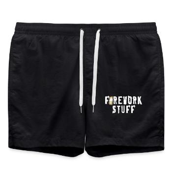 Texte des feux d’artifice - Short de bain - noir - Devant - AI Model Male 185 light (185cm)