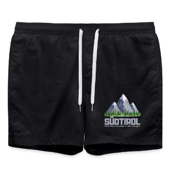 Südtirol – Mein Herz schlägt in den Bergen - Badeshorts - Schwarz - Vorne - AI Model Male 185 light (185cm)