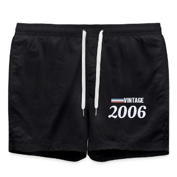 20 Jahre altes T-Shirt Geboren 2006 Vintage - Badeshorts - Schwarz - Vorne - AI Model Male 185 light (185cm)