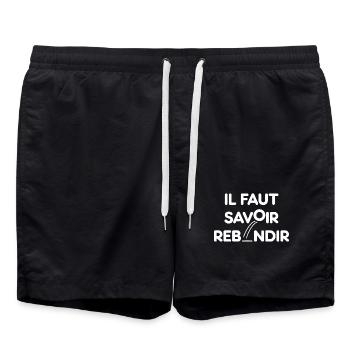 IL FAUT SAVOIR REBONDIR ! - Motivation résilience - Short de bain - noir - Devant - AI Model Male 185 light (185cm)