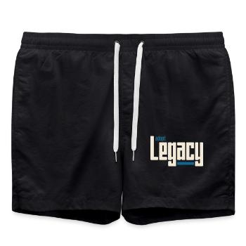 Adoptez la typographie rétro Legacy - Short de bain - noir - Devant - AI Model Male 185 light (185cm)