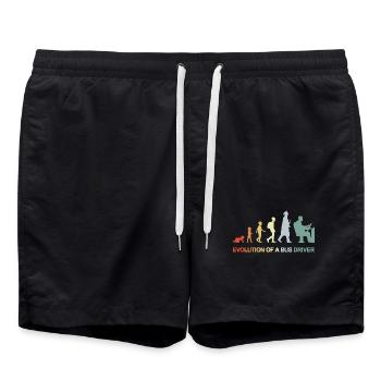 Baby zum Busfahrer Evolution - Badeshorts - Schwarz - Vorne - AI Model Male 185 light (185cm)