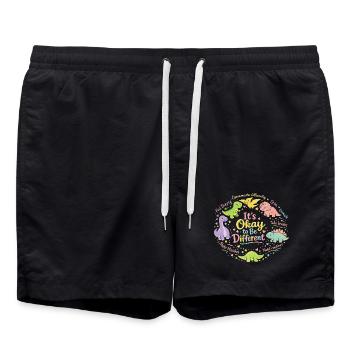C’est normal d’être différent Dino Autisme Dire - Short de bain - noir - Devant - AI Model Male 185 light (185cm)