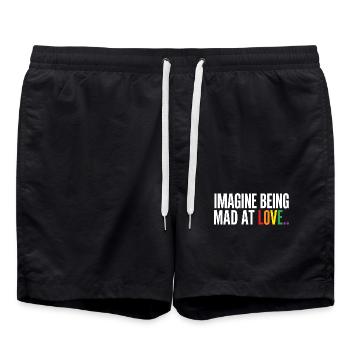Imaginez être en colère contre Love LGBTQ Pride - Short de bain - noir - Devant - AI Model Male 185 light (185cm)