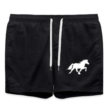 Cheval islandais sportif dans le pass de course - Short de bain - noir - Devant - AI Model Male 185 light (185cm)