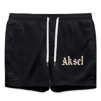Police d’Aksel Fraktur - Short de bain - noir - Devant - AI Model Male 185 light (185cm)