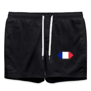 Losange du drapeau français - Short de bain - noir - Devant - AI Model Male 185 light (185cm)
