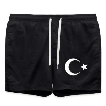 TURKEY TÜRKIYE TURKISH Europe Sports Fan - Swim Trunks - black - Front - AI Model Male 185 light (185cm)
