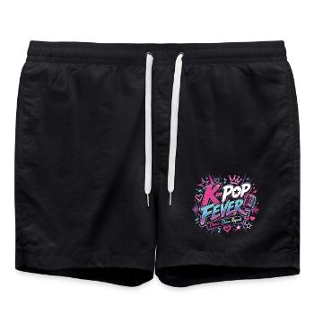 K-Pop Fever Dance Shine Repeat Motif - Swim Trunks - black - Front - AI Model Male 185 light (185cm)