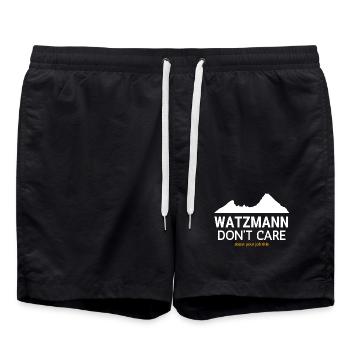 Watzmann Dont Care Jobtitel - Badeshorts - Schwarz - Vorne - AI Model Male 185 light (185cm)