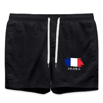 Drapeau français - Short de bain - noir - Devant - AI Model Male 185 light (185cm)