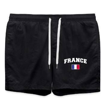Frankreich Fan - Badeshorts - Schwarz - Vorne - AI Model Male 185 light (185cm)