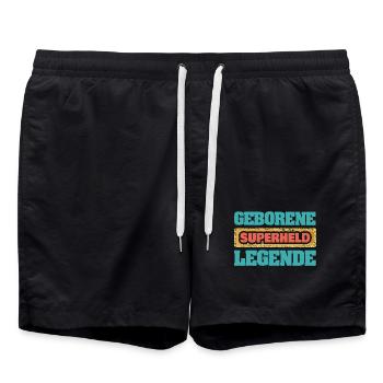 Legende Superheld - Badeshorts - Schwarz - Vorne - AI Model Male 185 light (185cm)