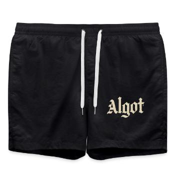Algot Gothic Logo Druck - Badeshorts - Schwarz - Vorne - AI Model Male 185 light (185cm)