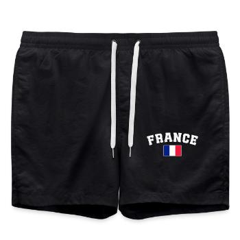 Équipe de France de football - Short de bain - noir - Devant - AI Model Male 185 light (185cm)