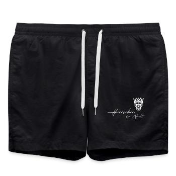 Herrscher_der_Nacht - Badeshorts - Schwarz - Vorne - AI Model Male 185 light (185cm)