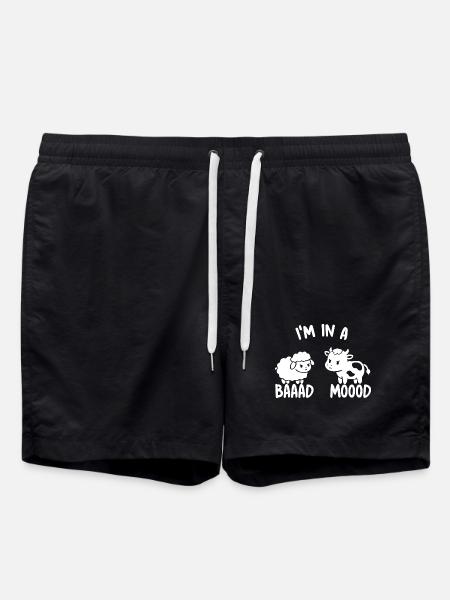 Baaad Mood Vache & Moutons - Short de bain - noir