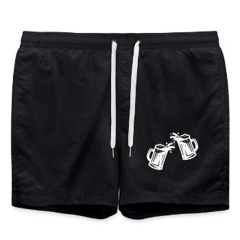 Bier Anstoßen Weizenbier - Badeshorts - Schwarz - Vorne - AI Model Male 185 light (185cm)