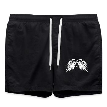 Bier Anstoßen Weizenbier - Badeshorts - Schwarz - Vorne - AI Model Male 185 light (185cm)