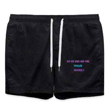 Bin_ich_denn - Badeshorts - Schwarz - Vorne - AI Model Male 185 light (185cm)