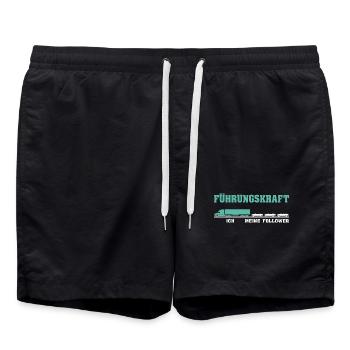 Führungskraft LKW Fahrer Trucker Lustiger Spruch - Badeshorts - Schwarz - Vorne - AI Model Male 185 light (185cm)