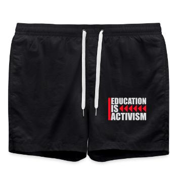 L’éducation est activisme Bildung Aktivismus Déclaration - Short de bain - noir - Devant - AI Model Male 185 light (185cm)